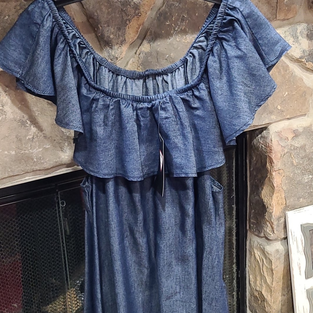 NWT Be-Girl Blue Denim Tunic Dress 2X